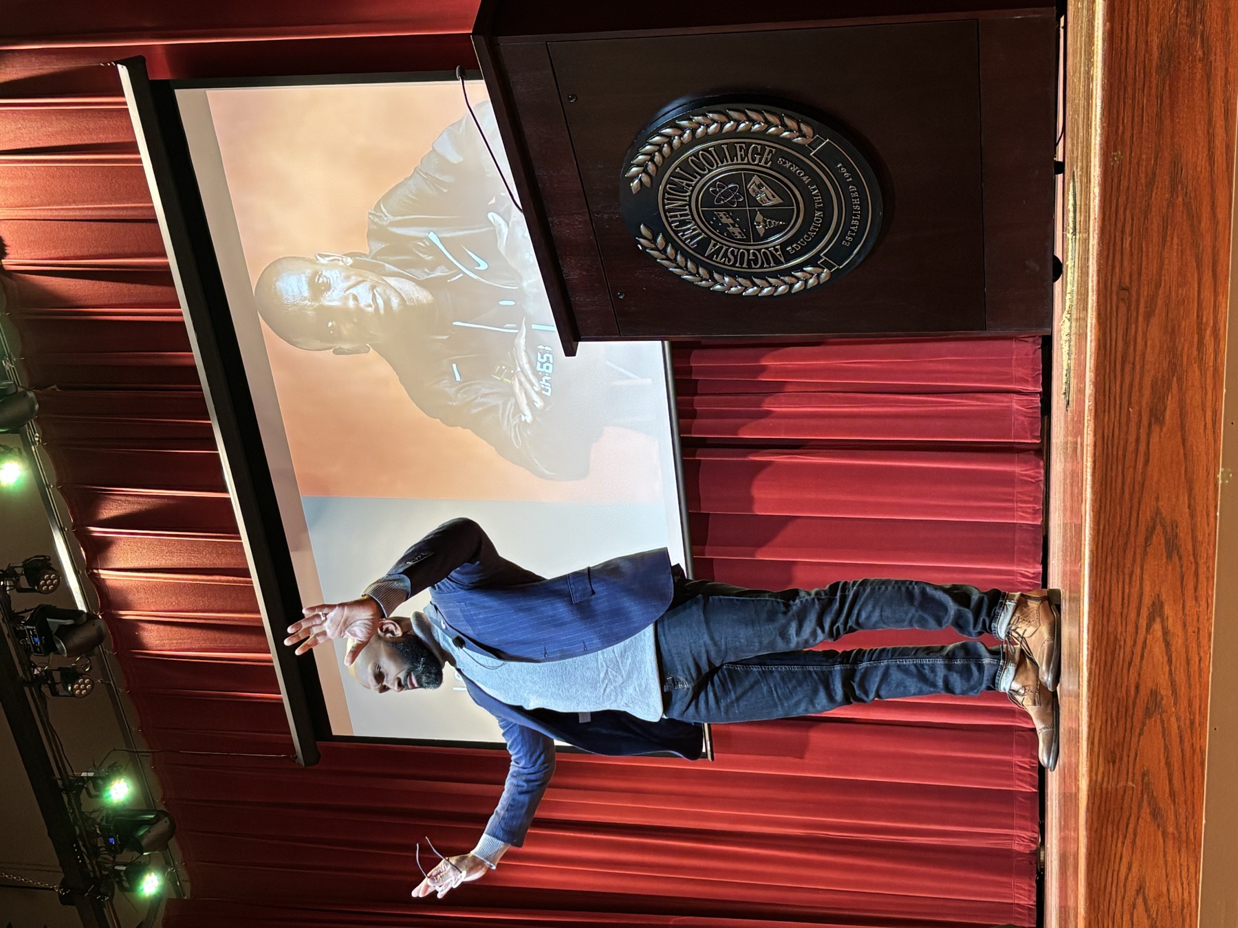 Dr. Jackson Drumgoole speaking on stage